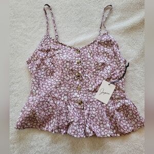 Japna Pink Camisol Type Top with Adjustable Straps Women's Size Medium